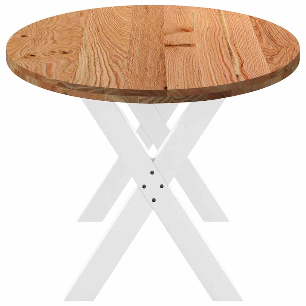 Eettafel 200x100x74 cm ovaal massief eikenhout lichtbruin image 5