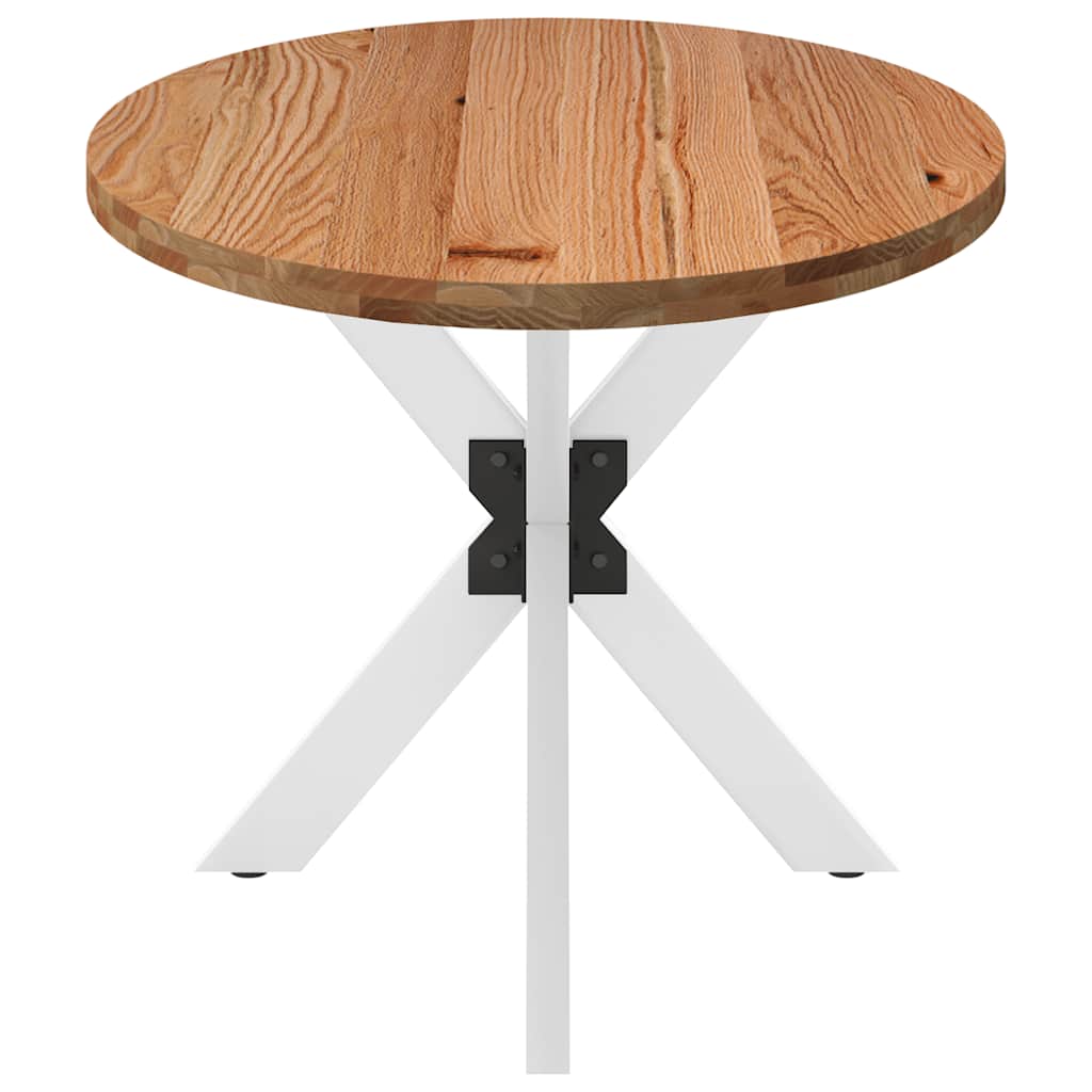 Eettafel 200x100x74 cm ovaal massief eikenhout lichtbruin image 4