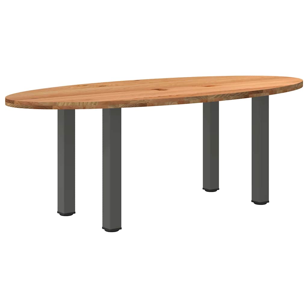 vidaXL Eettafel 220x100x74 cm ovaal massief eikenhout lichtbruin