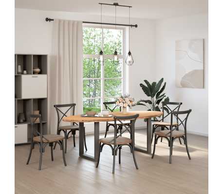 vidaXL Esstisch Hellbraun 220x100x74 cm Massivholz Eiche Oval