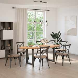 vidaXL Esstisch Hellbraun 220x100x74 cm Massivholz Eiche Oval