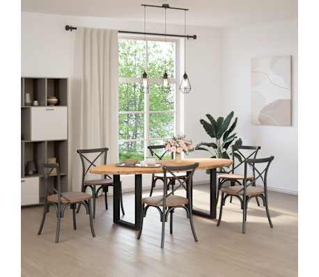 vidaXL Esstisch Hellbraun 220x100x74 cm Massivholz Eiche Oval