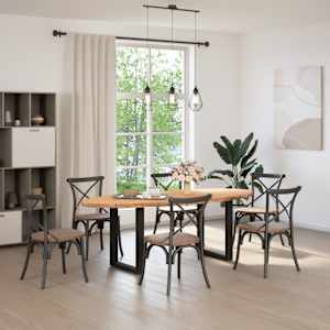 vidaXL Esstisch Hellbraun 220x100x74 cm Massivholz Eiche Oval