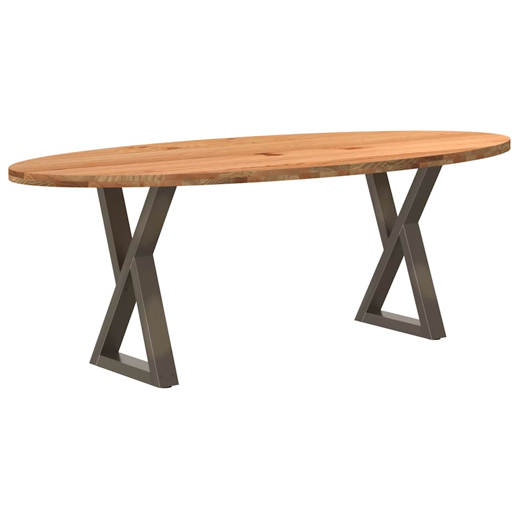 vidaXL Jídelní stůl světle hnědá 220x100x74 cm masivní dub oválný