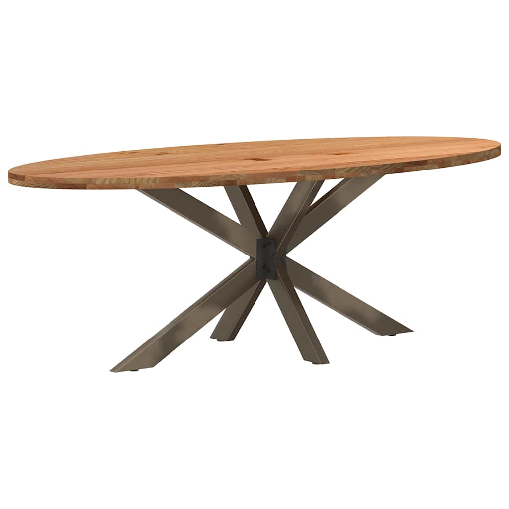 vidaXL Esstisch Hellbraun 220x100x74 cm Massivholz Eiche Oval