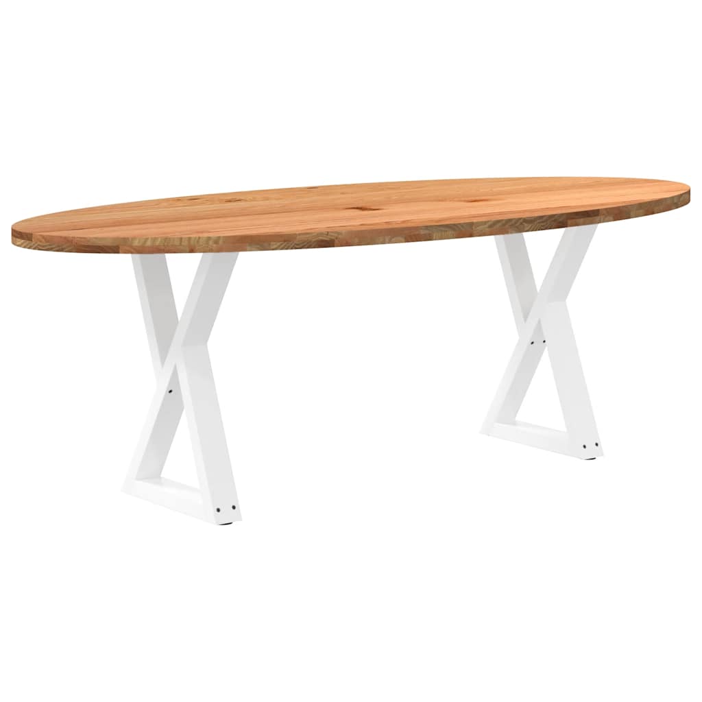 vidaXL Jídelní stůl světle hnědá 220x100x74 cm masivní dub oválný