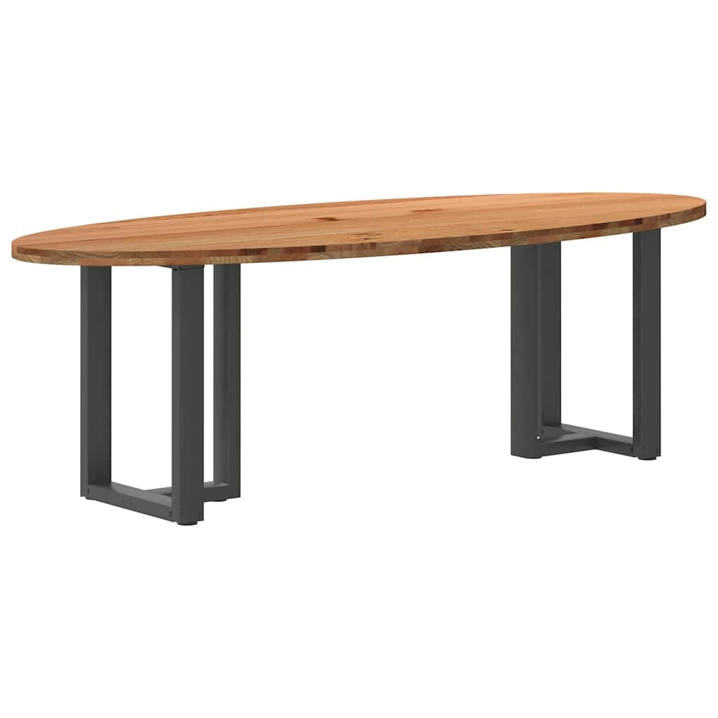 Thumbnail - vidaXL Esstisch Hellbraun 240x100x74 cm Massivholz Eiche Oval