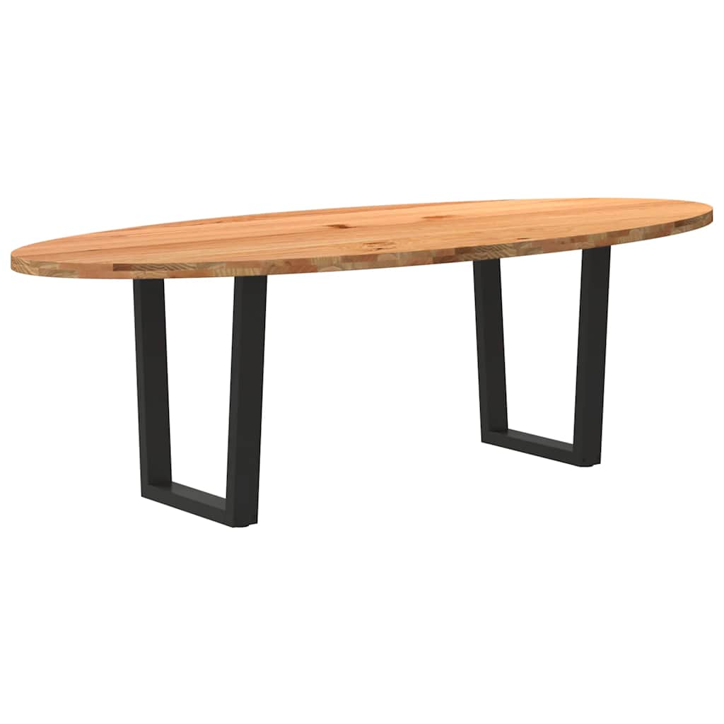 vidaXL Jídelní stůl světle hnědá 240x100x74 cm masivní dub oválný