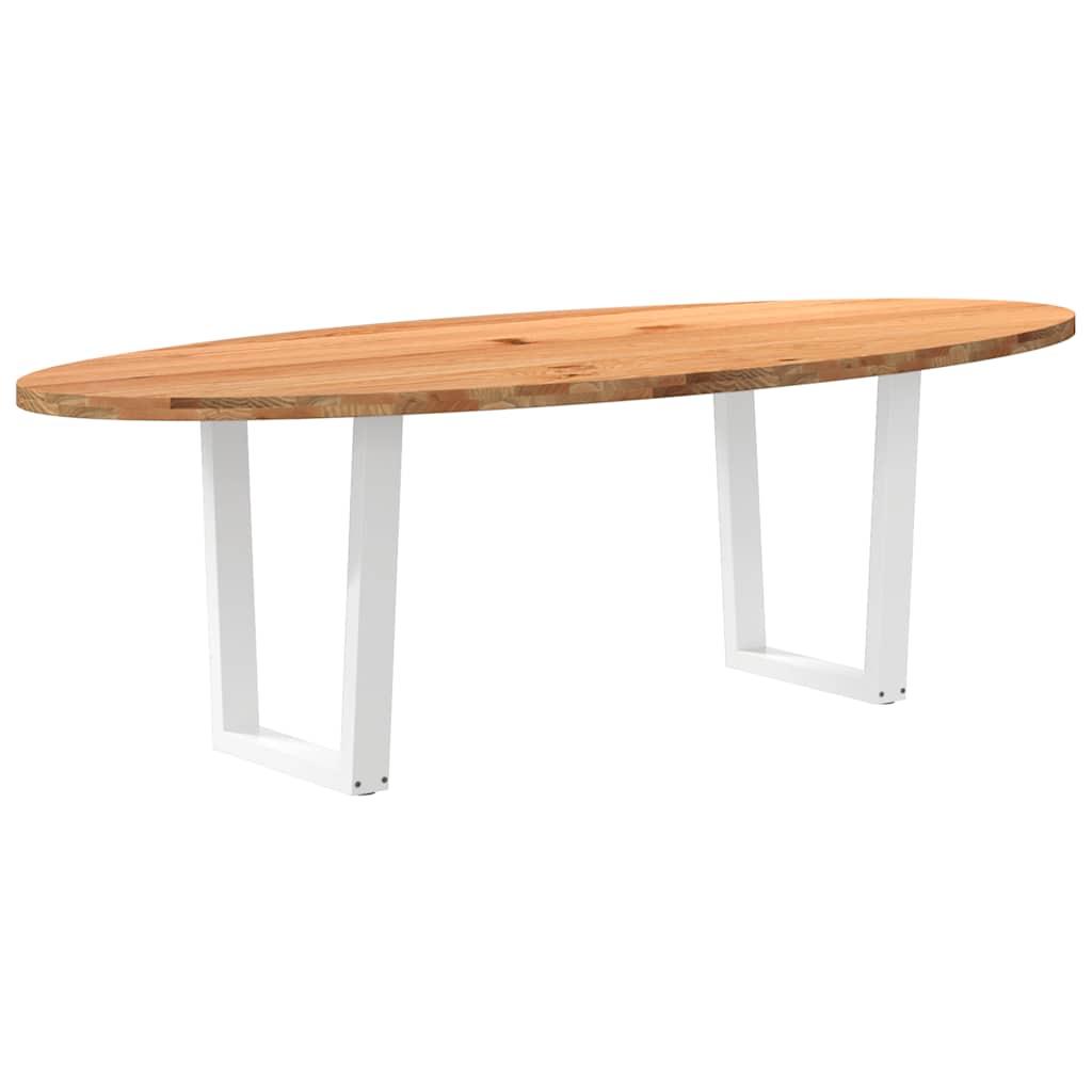 vidaXL Jídelní stůl světle hnědá 240x100x74 cm masivní dub oválný
