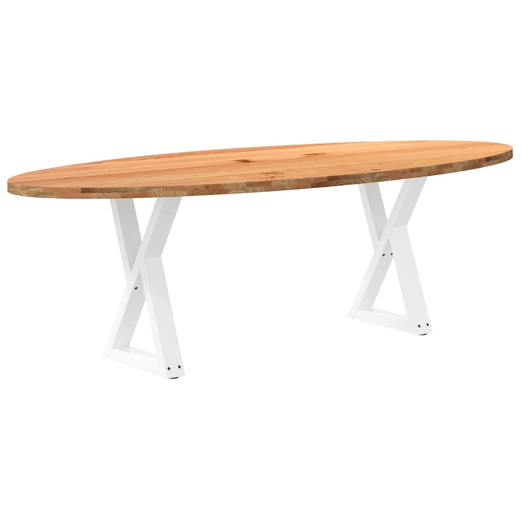 vidaXL Eettafel 240x100x74 cm ovaal massief eikenhout lichtbruin