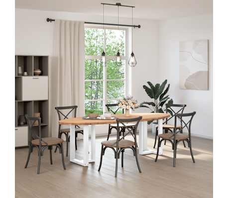 vidaXL Esstisch Hellbraun 240x100x74 cm Massivholz Eiche Oval