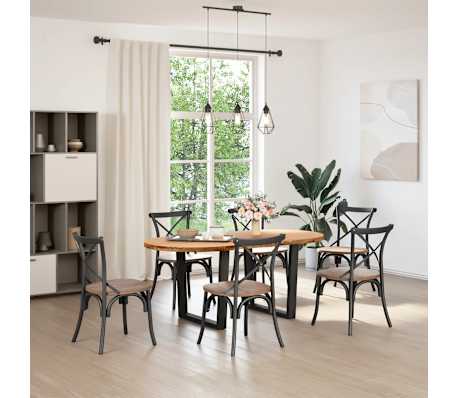 vidaXL Esstisch Hellbraun 180x90x74 cm Massivholz Eiche Oval