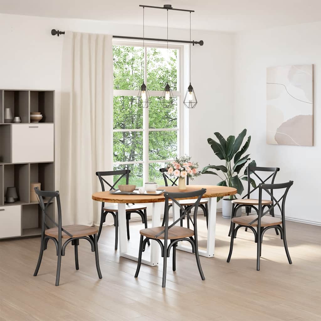 vidaXL Eettafel 180x90x74 cm ovaal massief eikenhout lichtbruin afbeelding
