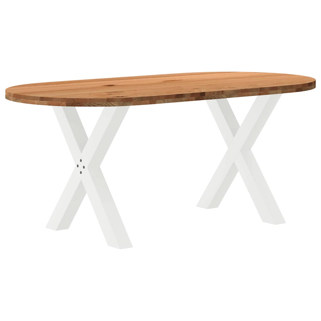vidaXL Eettafel 180x90x74 cm ovaal massief eikenhout lichtbruin