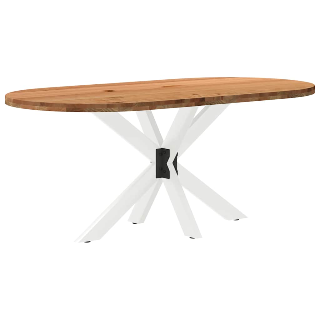 vidaXL Esstisch Hellbraun 180x90x74 cm Massivholz Eiche Oval