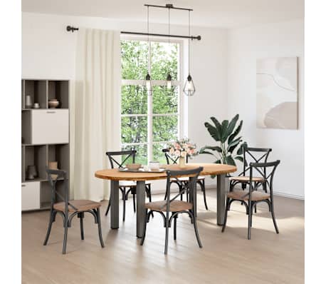 vidaXL Esstisch Hellbraun 200x100x74 cm Massivholz Eiche Oval