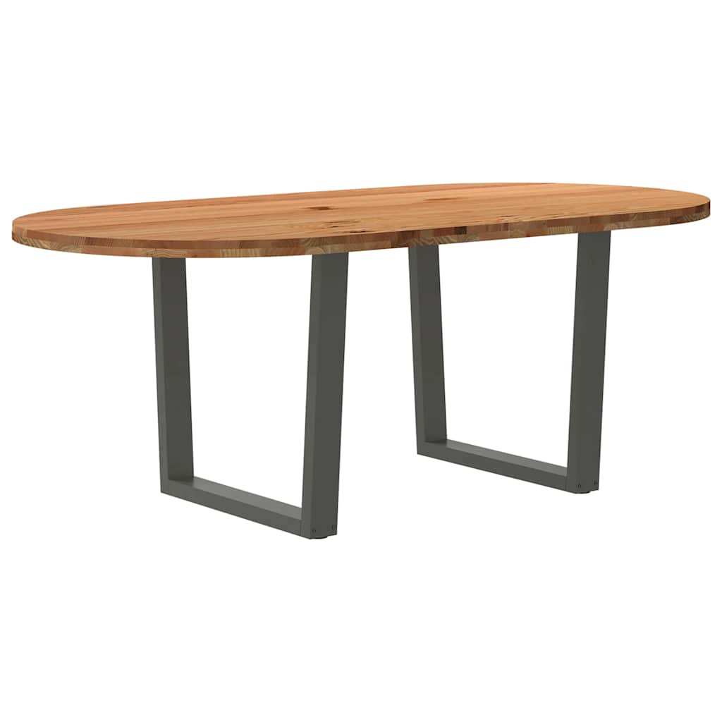 vidaXL Jídelní stůl světle hnědá 200x100x74 cm masivní dub oválný