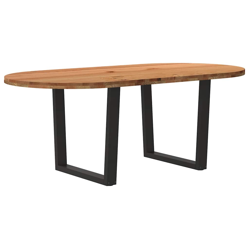 vidaXL Eettafel 200x100x74 cm ovaal massief eikenhout lichtbruin