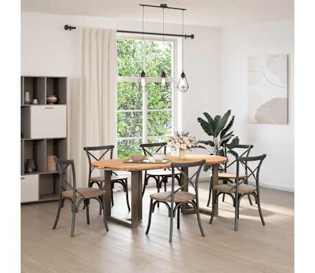 vidaXL Esstisch Hellbraun 200x100x74 cm Massivholz Eiche Oval