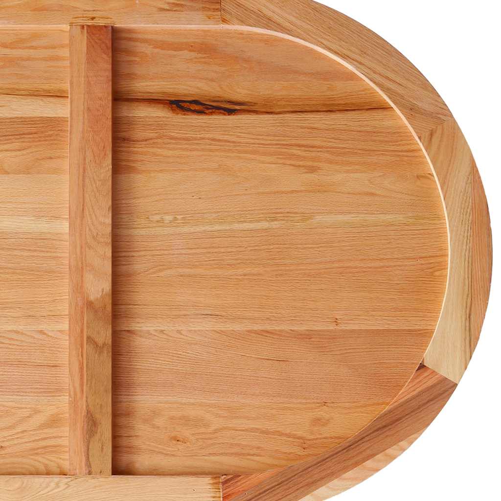 Eettafel 200x100x74 cm ovaal massief eikenhout lichtbruin - Afbeelding 9