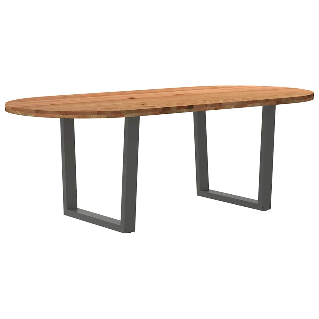 vidaXL Jídelní stůl světle hnědá 220x100x74 cm masivní dub oválný