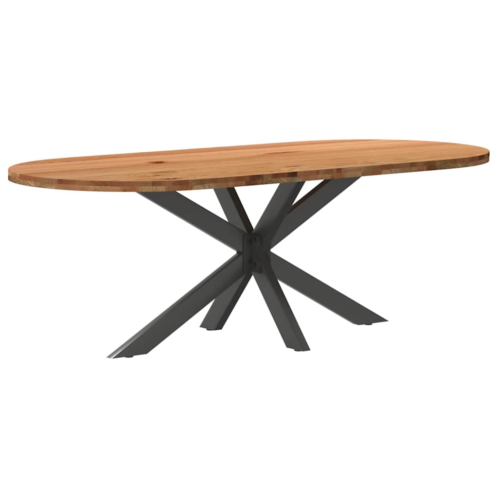 vidaXL Esstisch Hellbraun 220x100x74 cm Massivholz Eiche Oval