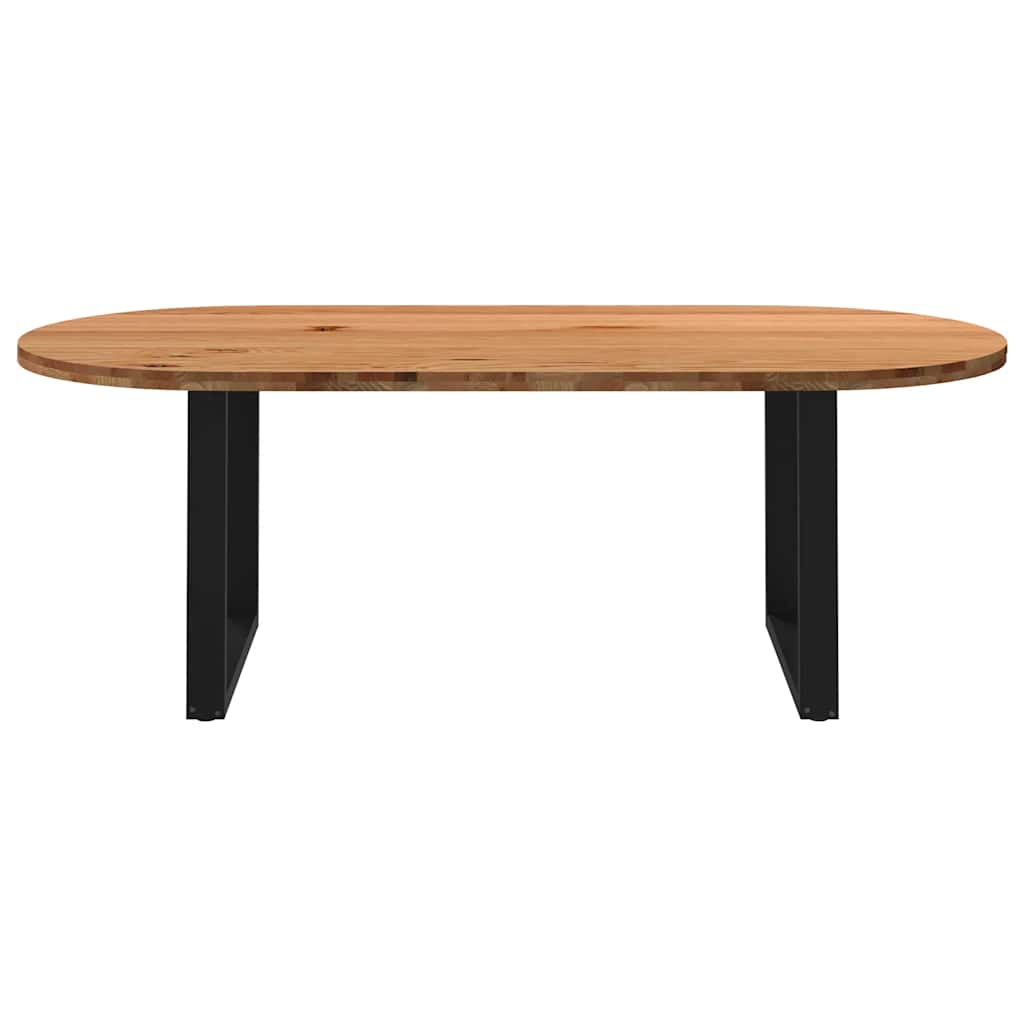 Thumbnail - vidaXL Esstisch Hellbraun 220x100x74 cm Massivholz Eiche Oval