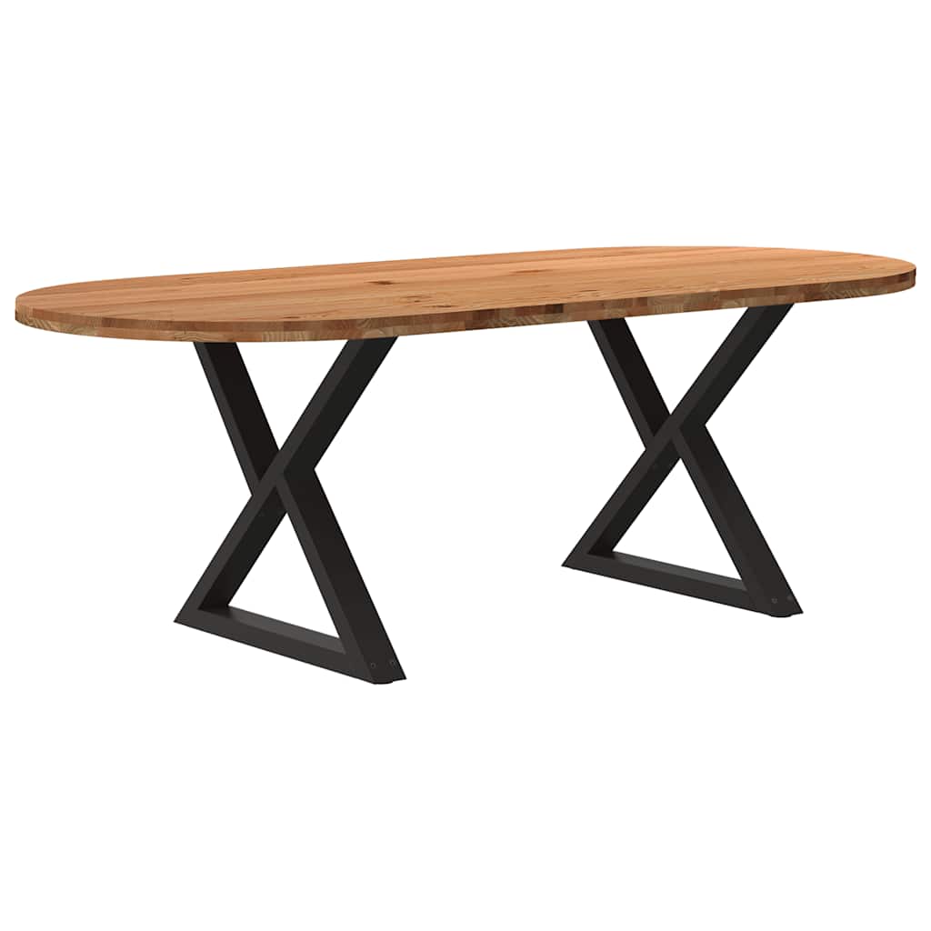 vidaXL Jídelní stůl světle hnědá 220x100x74 cm masivní dub oválný