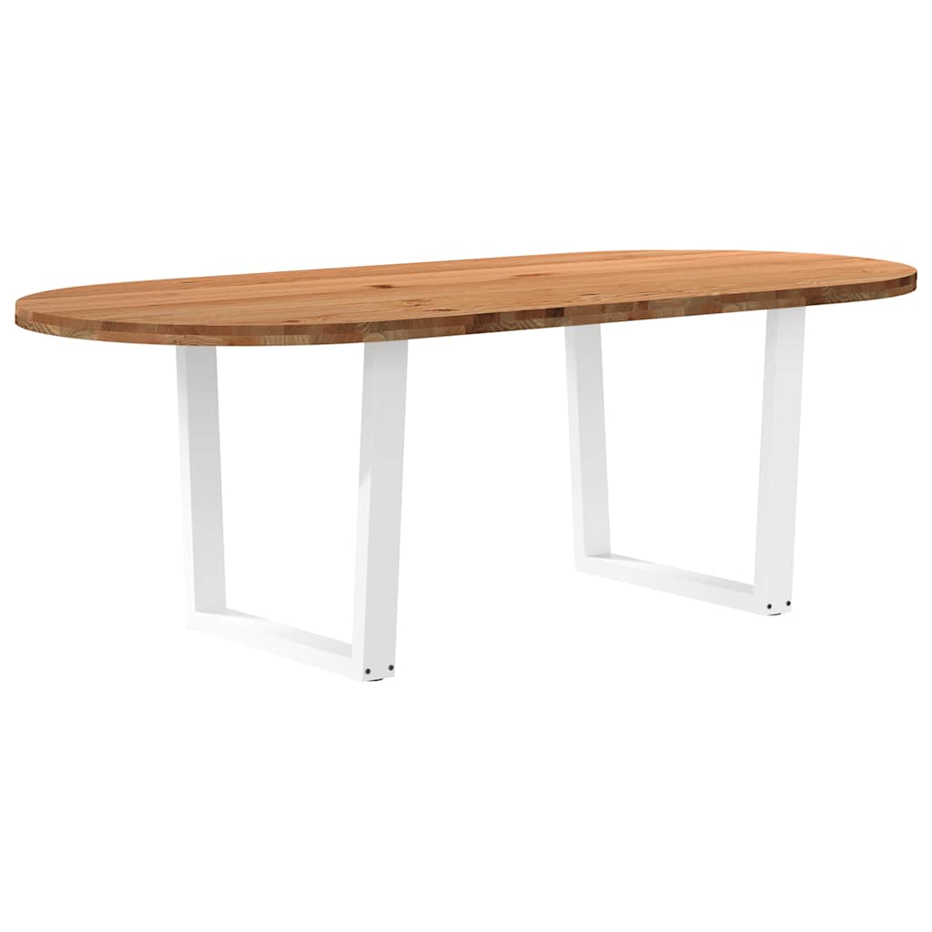 vidaXL Jídelní stůl světle hnědá 220x100x74 cm masivní dub oválný
