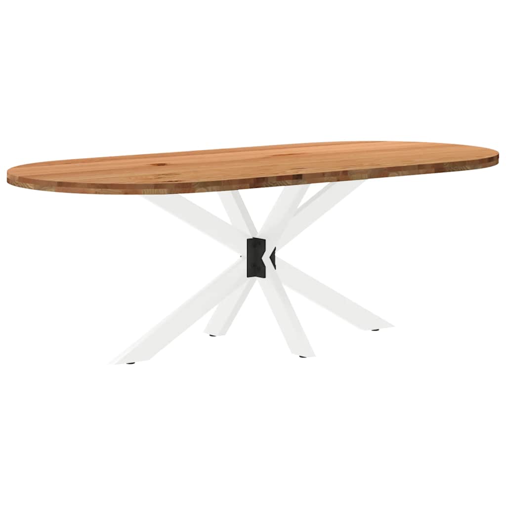 Esstisch Hellbraun 220x100x74 cm Massivholz Eiche Oval