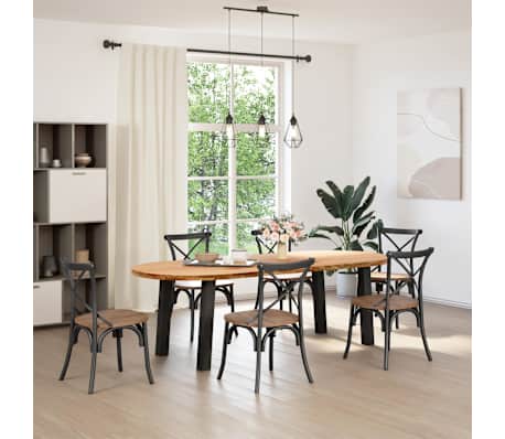 vidaXL Esstisch Hellbraun 240x100x74 cm Massivholz Eiche Oval