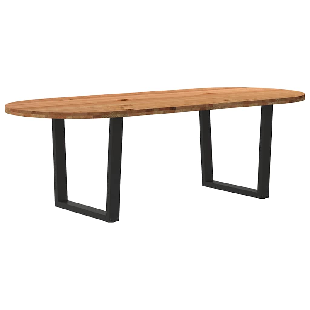 vidaXL Jídelní stůl světle hnědá 240x100x74 cm masivní dub oválný