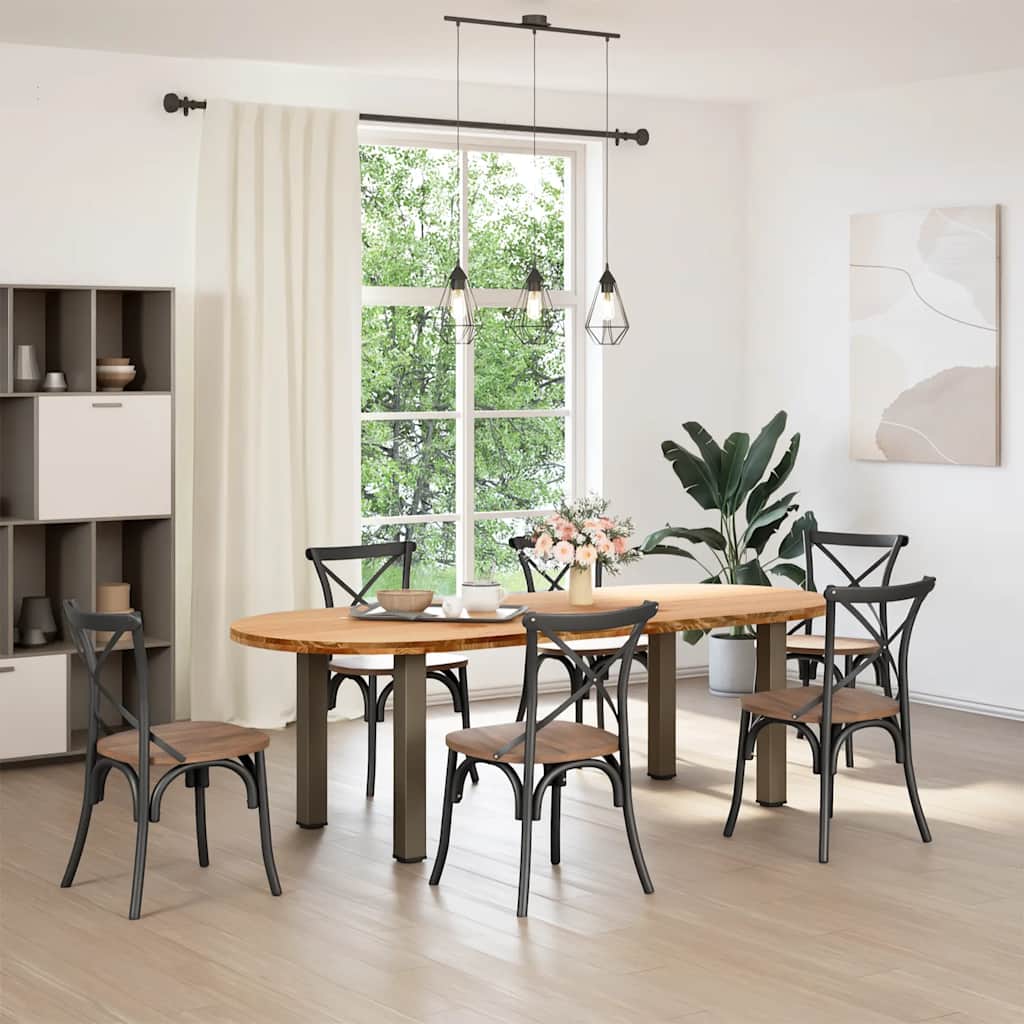 Thumbnail - vidaXL Esstisch Hellbraun 240x100x74 cm Massivholz Eiche Oval