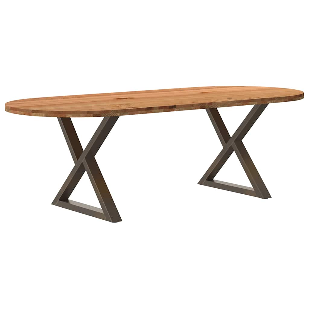 vidaXL Eettafel 240x100x74 cm ovaal massief eikenhout lichtbruin