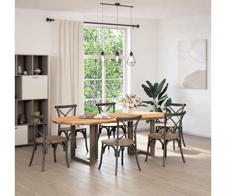 vidaXL Esstisch Hellbraun 240x100x74 cm Massivholz Eiche Oval