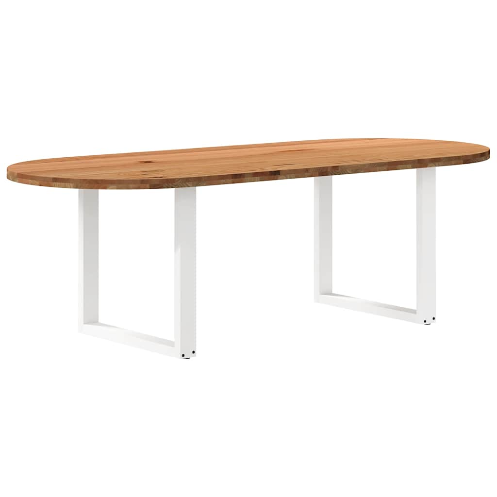 vidaXL Esstisch Hellbraun 240x100x74 cm Massivholz Eiche Oval