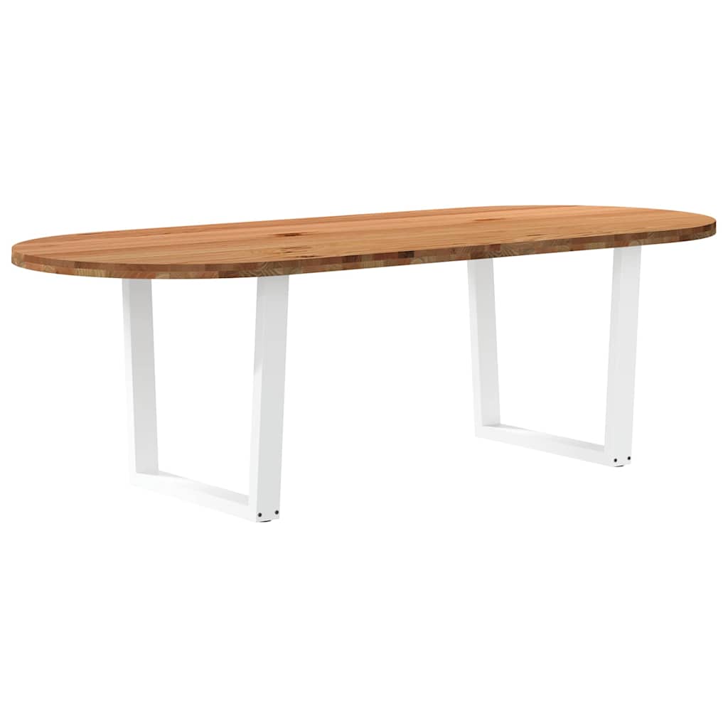 vidaXL Jídelní stůl světle hnědá 240x100x74 cm masivní dub oválný