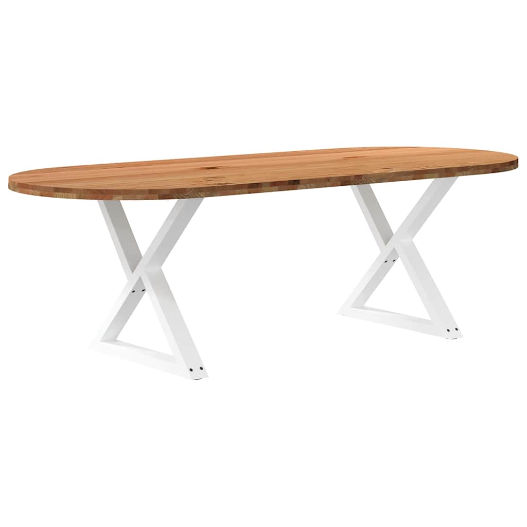 vidaXL Eettafel 240x100x74 cm ovaal massief eikenhout lichtbruin