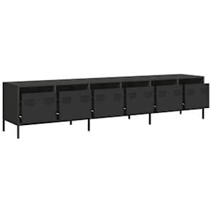 TV skříňka černá 202x39x43,5 cm ocel válcovaná za studena - obrázek 4