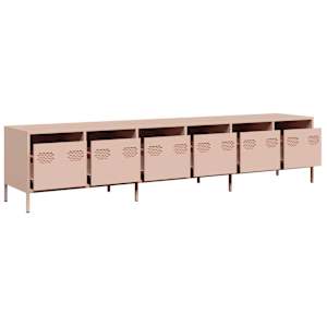 TV skříňka růžová 202 x 39 x 43,5 cm ocel válcovaná za studena - obrázek 4