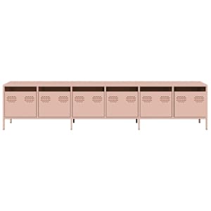 TV skříňka růžová 202 x 39 x 43,5 cm ocel válcovaná za studena - obrázek 5