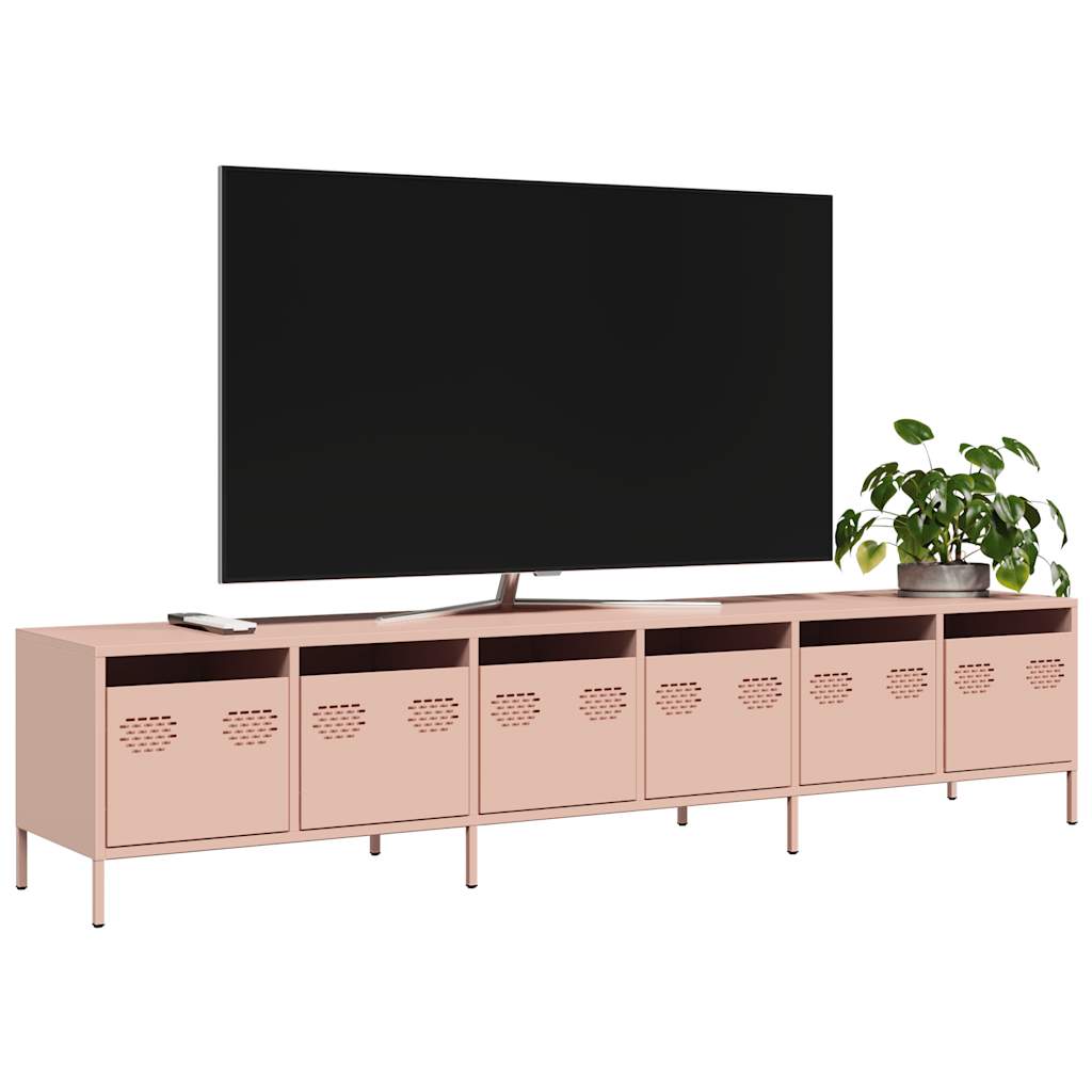 vidaXL TV-Schrank Rosa 202x39x43,5 cm Kaltgewalzter Stahl