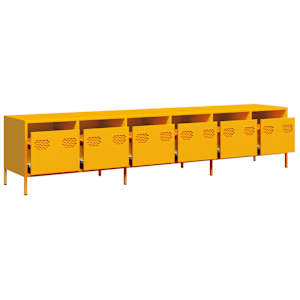 TV skříňka žlutá 202 x 39 x 43,5 cm ocel válcovaná za studena - obrázek 4