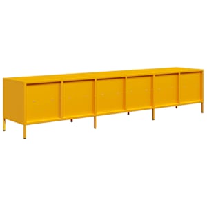 TV skříňka žlutá 202 x 39 x 43,5 cm ocel válcovaná za studena - obrázek 7