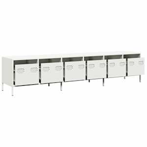 TV skříňka bílá 202 x 39 x 43,5 cm ocel válcovaná za studena - obrázek 4