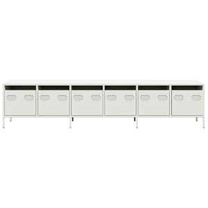 TV skříňka bílá 202 x 39 x 43,5 cm ocel válcovaná za studena - obrázek 5