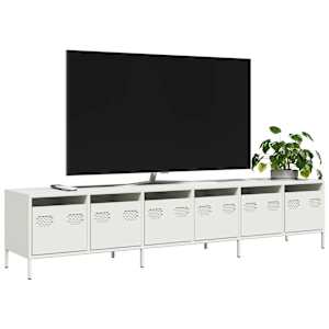 TV skříňka bílá 202 x 39 x 43,5 cm ocel válcovaná za studena - obrázek 1