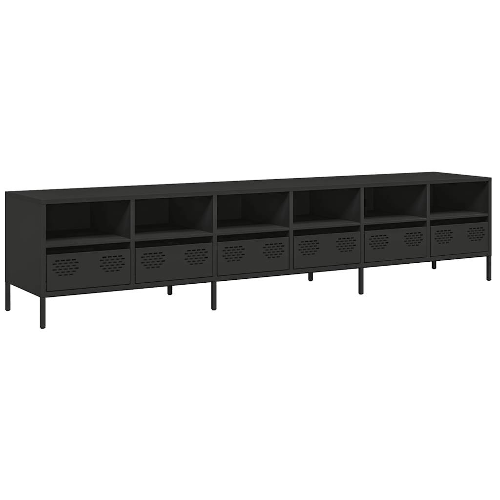 Thumbnail - vidaXL TV-Schrank Schwarz 202x39x43,5 cm Kaltgewalzter Stahl