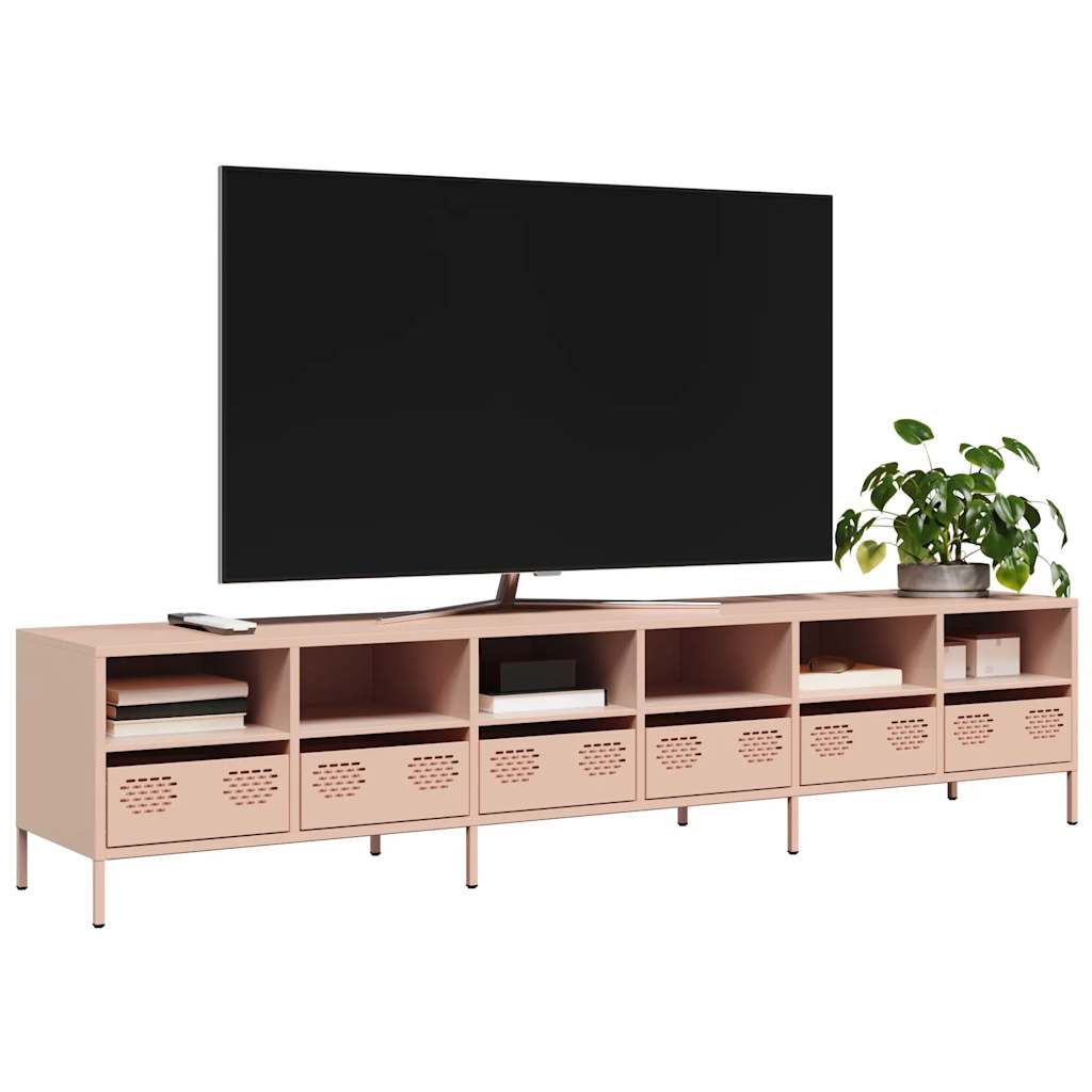 vidaXL TV-Schrank Rosa 202x39x43,5 cm Kaltgewalzter Stahl