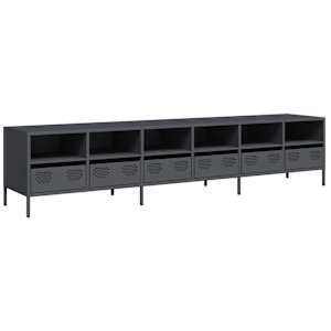 TV skříňka antracitová 202x39x43,5 cm ocel válcovaná za studena - obrázek 2
